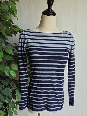 J Crew Painter Tee Long-Sleeve Boatneck Top - Size S